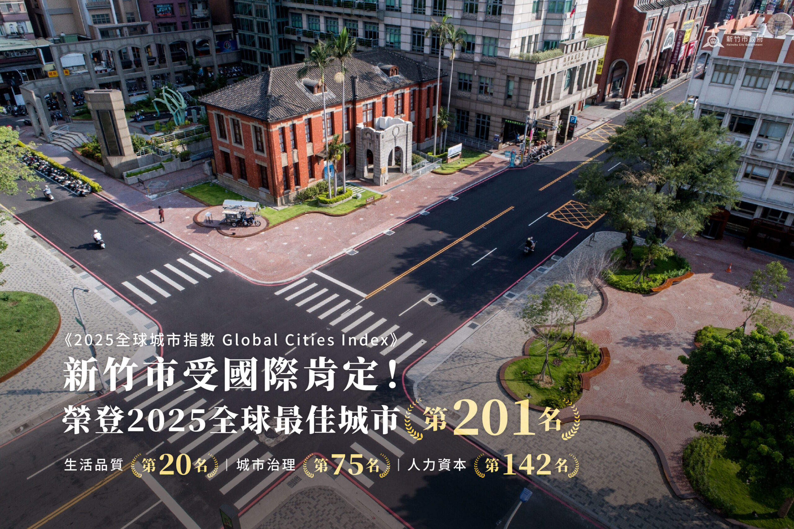 竹市府施政再獲「2025全球最佳城市」國際肯定！全國第二、非六都第一！邱臣遠代理市長：安居科技城願景逐步綻放光芒